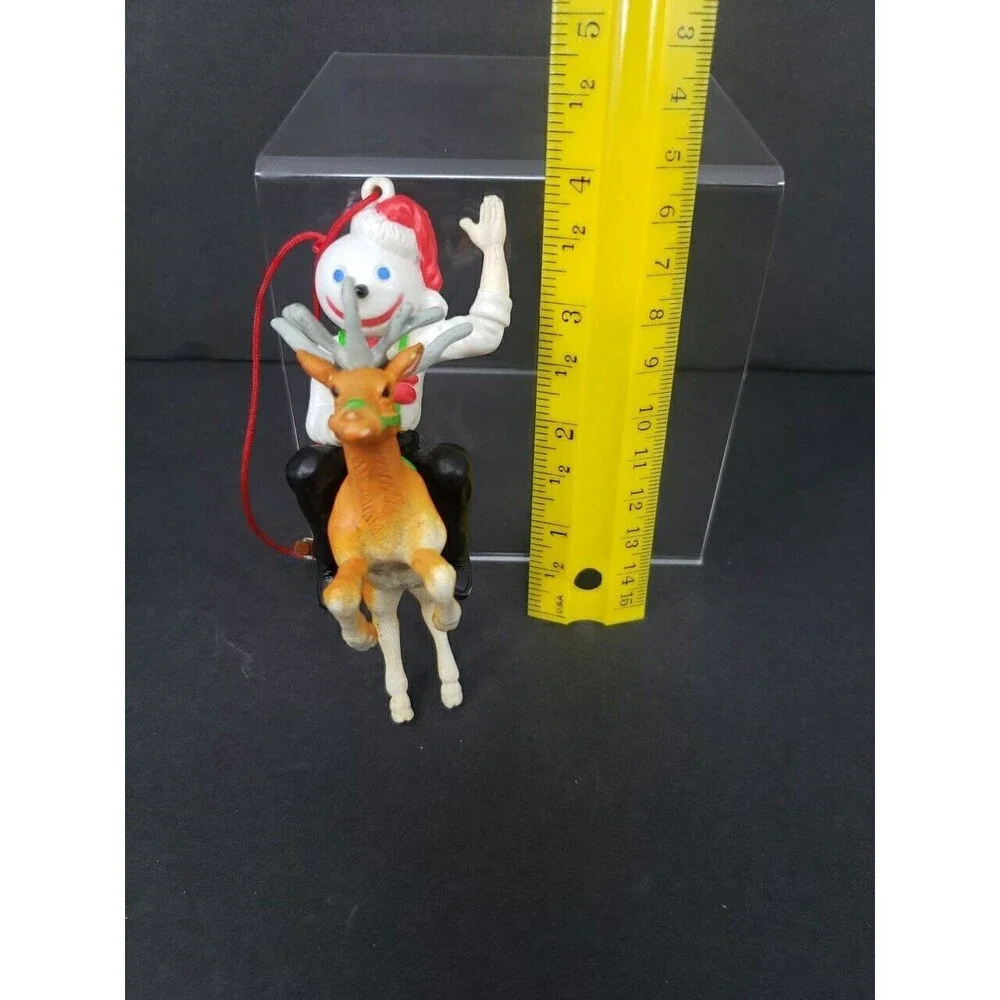 JACK In The Box Santa Ornament Riding Reindeer Antlers Vintage Christmas Ad